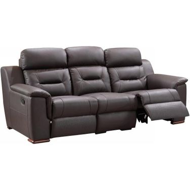 Homeroots Modern Brown Leather Reclining Sofa