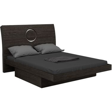 Homeroots Modern California King Gray High Gloss Bed