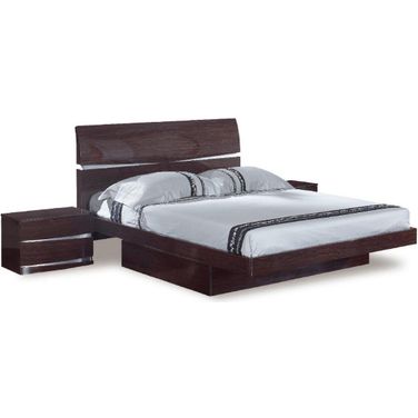 Homeroots Modern California King Wenge High Gloss Bed 343913