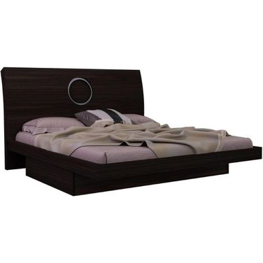 Homeroots Modern California King Wenge High Gloss Bed 343919