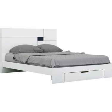 Homeroots Modern California King White High Gloss Bed 343912