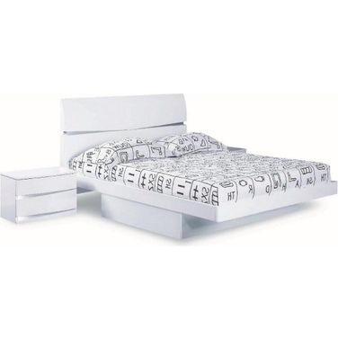 Homeroots Modern California King White High Gloss Bed 343915