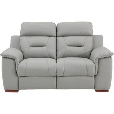 Homeroots Modern Gray Leather Loveseat
