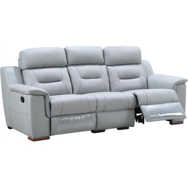 Homeroots Modern Gray Leather Reclining Sofa