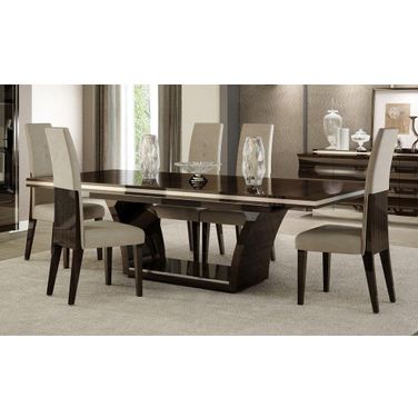 Homeroots Modern Wenge High Gloss Dining Table 343994