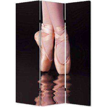Homeroots Multi Color Wood Canvas Ballet Screen