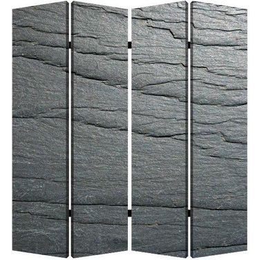 Homeroots Multi Color Wood Canvas Black Slate Screen 274662