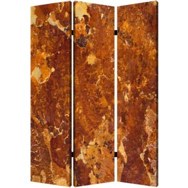 Homeroots Multi Color Wood Canvas Brown Marble Screen
