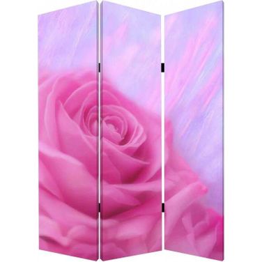 Homeroots Multi Color Wood Canvas Flourish Screen