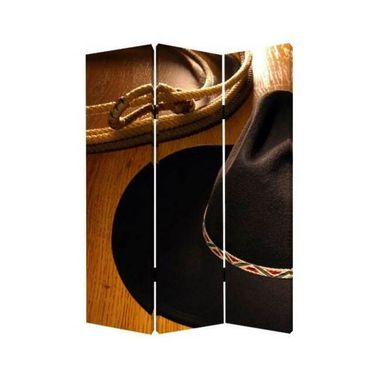 Homeroots Multi Color Wood Canvas Round Up Screen 274619