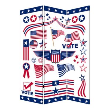 Homeroots Multi Color Wood Canvas Vote Screen 274656