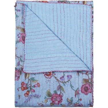 Homeroots Multicolored Kantha Cotton Throw 332344