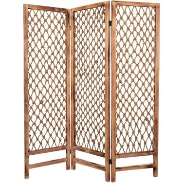 Homeroots Natural Rope Wooden Screen