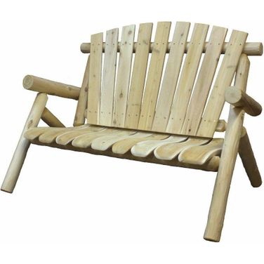 Homeroots Natural Wood Loveseat 370288