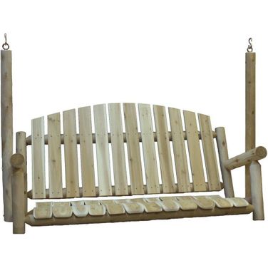 Homeroots Natural Wood Porch Swing 370272