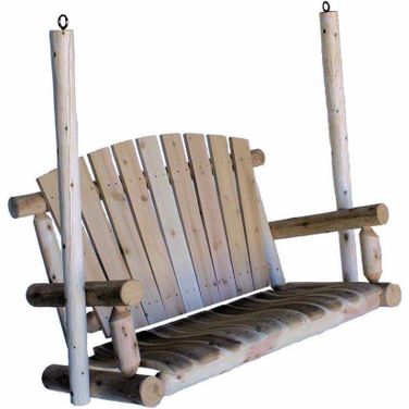 Homeroots Natural Wood Porch Swing 370282