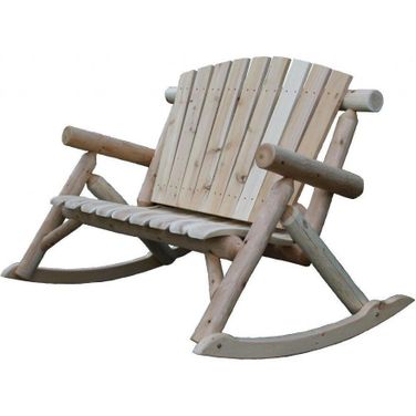 Homeroots Natural Wood Rocking Loveseat 370287