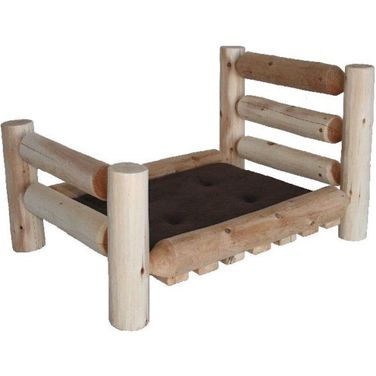 Homeroots Natural Wood Small Pet Bed 370364