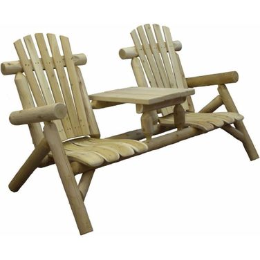 Homeroots Natural Wood Tete A Tete Chair 370277