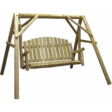 Homeroots Natural Wood Yard Swing 370273