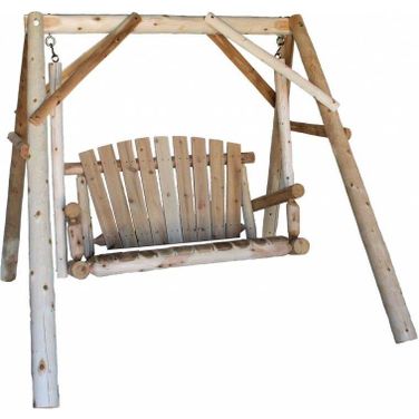Homeroots Natural Wood Yard Swing 370274