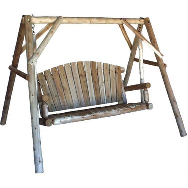 Homeroots Natural Wood Yard Swing 370276
