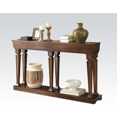 Homeroots Oak Wood Console Table