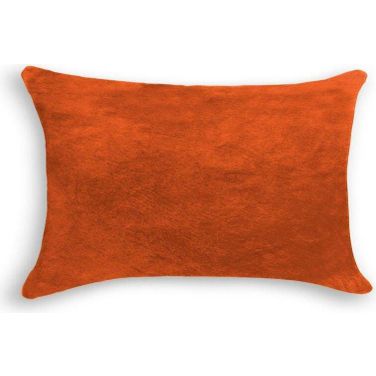 Homeroots Orange Cowhide Pillow 316870