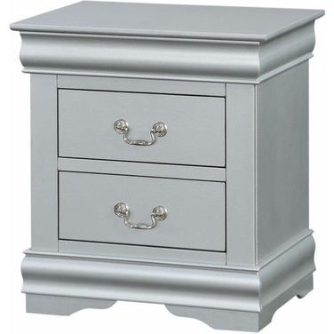 Homeroots Platinum Wood Nightstand 347103