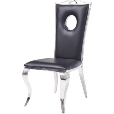 Homeroots Pu Stainless Steel Upholstered Side Chair (Set 2)
