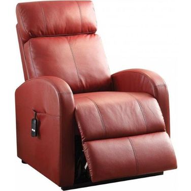 Homeroots Red Pu Recliner With Power Lift