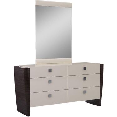 Homeroots Refined Beige High Gloss Dresser