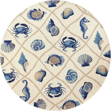 Homeroots Round Uv Treated Polypropylene Sand Area Rug 354124