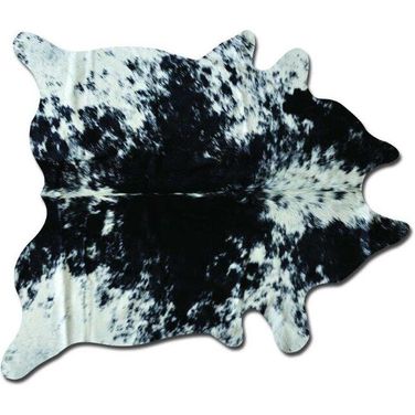 Homeroots Salt And Pepper Black And White Cowhide Rug