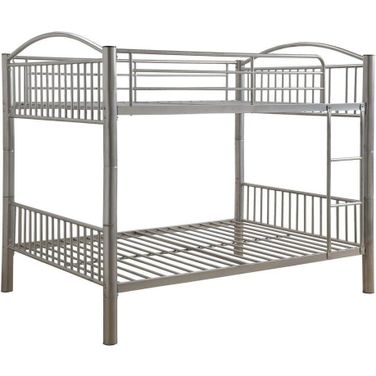 Homeroots Silver Metal Full Over Full Bunk Bed