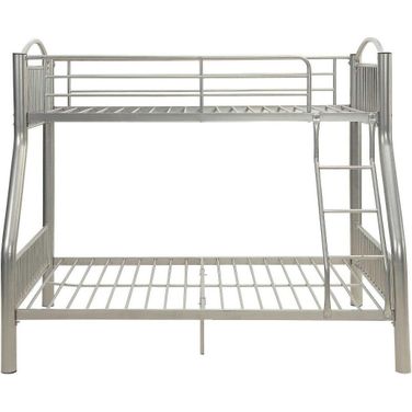 Homeroots Silver Metal Twin Over Full Bunk Bed