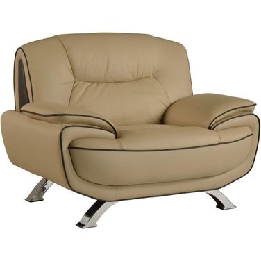 Homeroots Sleek Beige Leather Chair