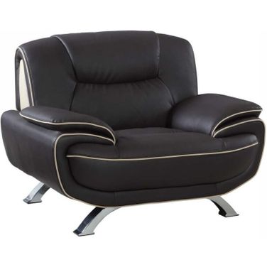 Homeroots Sleek Brown Leather Chair