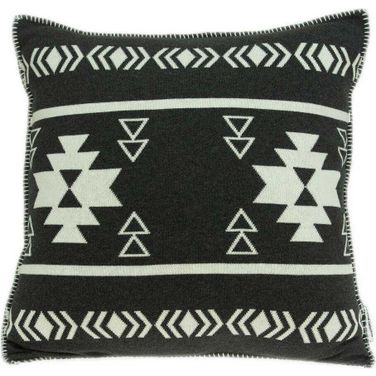 Homeroots Southwest Black Cotton Pillow Cover With Poly Insert