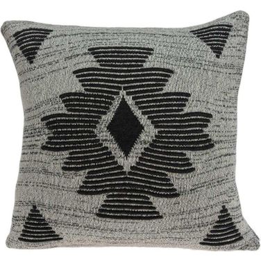 Homeroots Southwest Gray Cotton Pillow Cover With Poly Insert