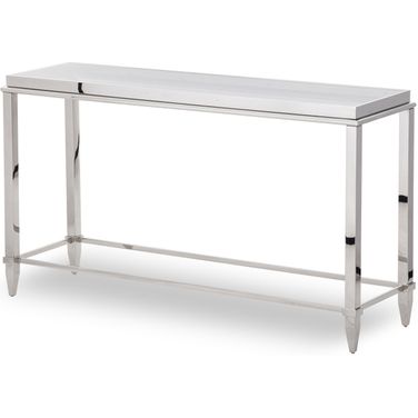 Homeroots Stainless Steel And Glass Console Table