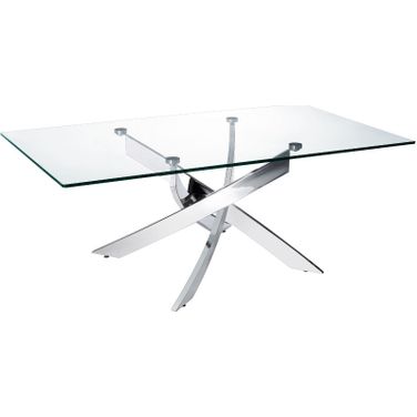 Homeroots Steel And Glass Coffee Table 283165