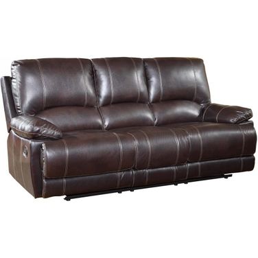 Homeroots Stylish Brown Leather Sofa