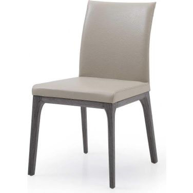 Homeroots Taupe Faux Leather And Metal Dining Chair 370658