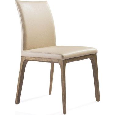 Homeroots Taupe Faux Leather And Metal Dining Chair 370661