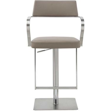 Homeroots Taupe Stainless Steel Bar Stool 370617