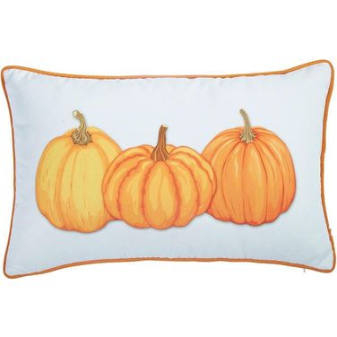 Homeroots Thanksgiving Lumbar Pumpkins Decorative Throw Pillow Cover 355442