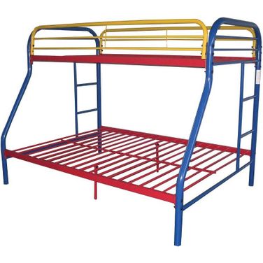 Homeroots Twin Over Full Rainbow Metal Tube Bunk Bed