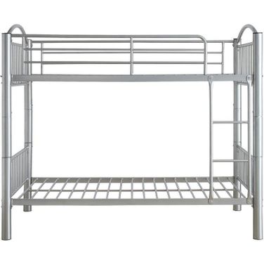 Homeroots Twin Over Twin Silver Metal Bunk Bed 286164