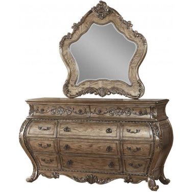 Homeroots Vintage Oak Wood Mirror